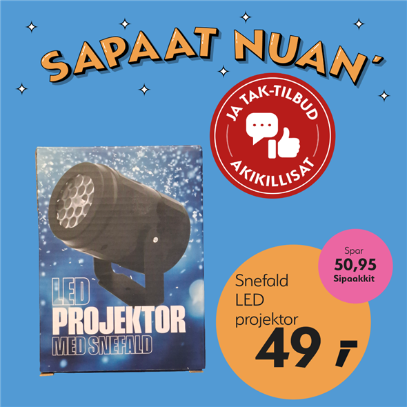 Led projektor med snefald