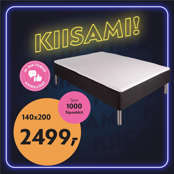 Basis boxmadras sort 140X200cm  ‼️‼️MALUGIUK AATSAAT TALLIMANNGORNEQ 30.10.2026 AASASSAAMMATA - bemærk det skal først afhentes fredag den 30.10.2026‼️‼️