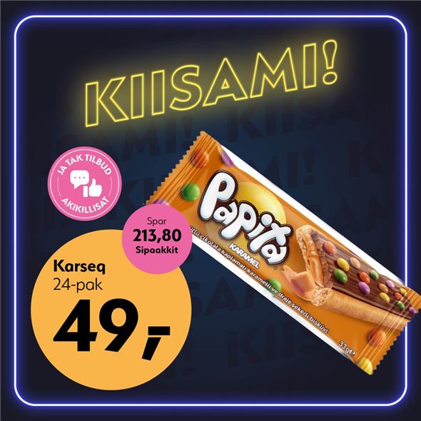 PAPITA KARAMEL 33 G ‼️ BEMÆRK DET SKAL FØRST AFHENTES FREDAG D. 30. OKTOBER ‼️ ‼️