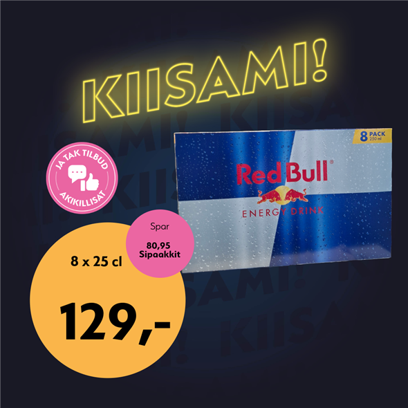 Redbull 8x250ml‼️ BEMÆRK DET SKAL FØRST AFHENTES FREDAG D. 30. OKTOBER ‼️ ‼️