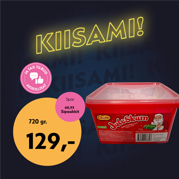 Juleskum 720 gr‼️BEMÆRK DET SKAL FØRST AFHENTES FREDAG 30.10.2026 ‼️